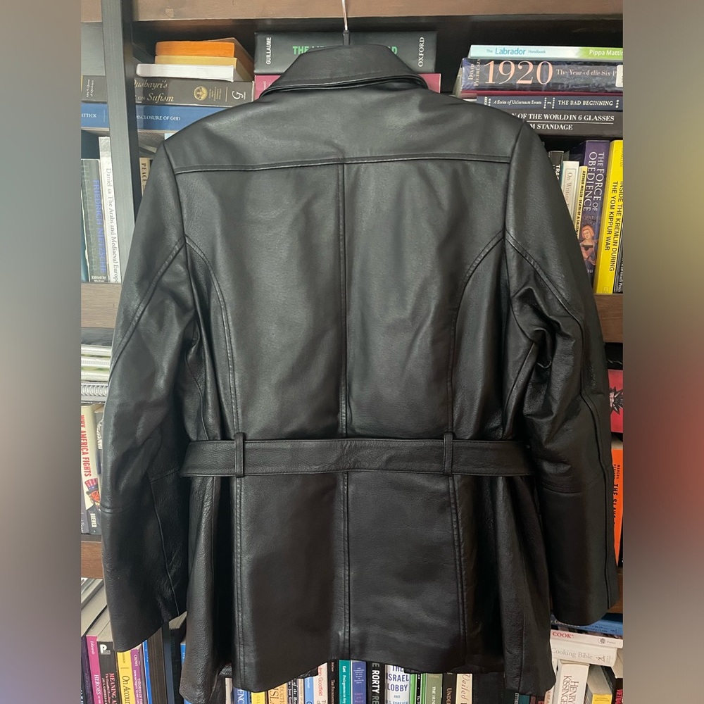 🌸Black Leather Jacket - Croft & Barrow - Picture 11 of 16